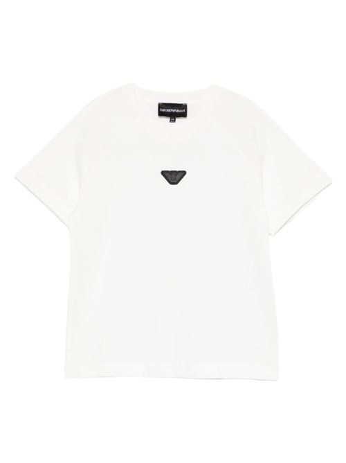T-shirt bambino Emporio Armani bianca con logo EMPORIO ARMANI KIDS | EB000943AF13715U0003